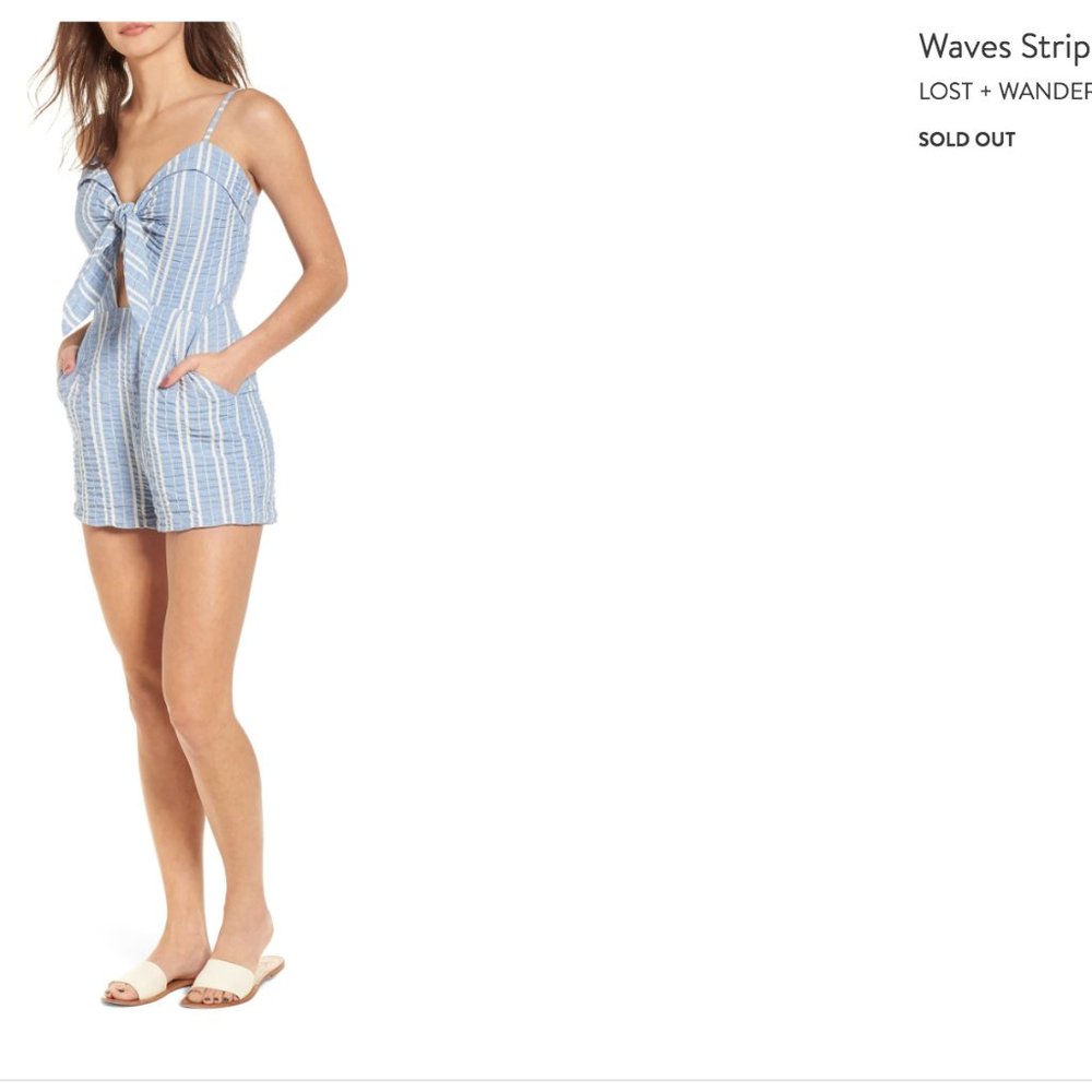 lost and wander searsucker print romper